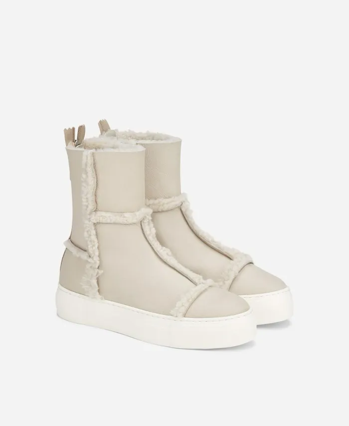 AGL Sheepskin Sneaker Ivory ROSY Women Sneakers