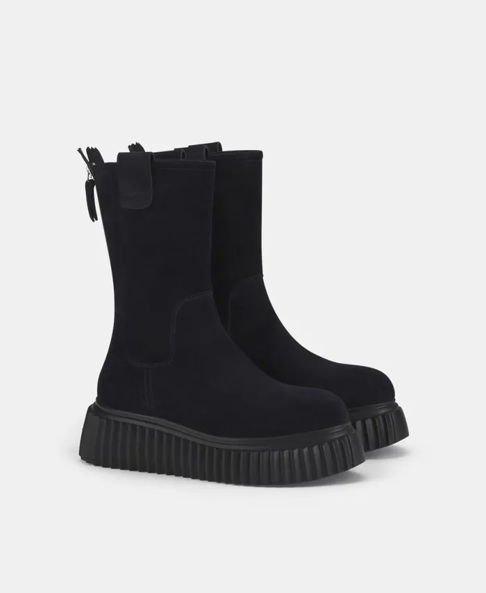 AGL Waterproof Velour Boot Blue Milagros Women Booties