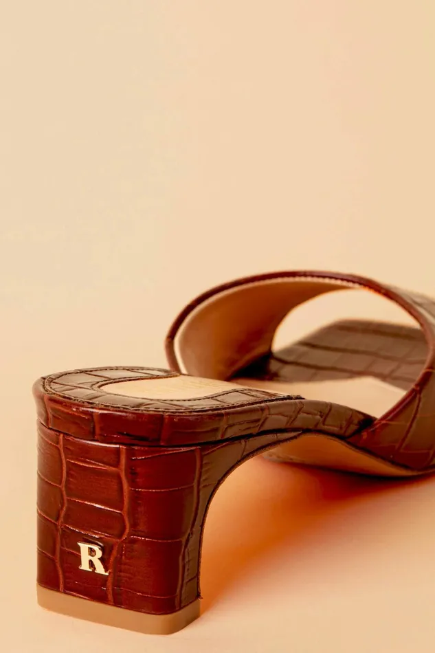 ARLETTE Mules Croco Brandy Women Rouje Shoes