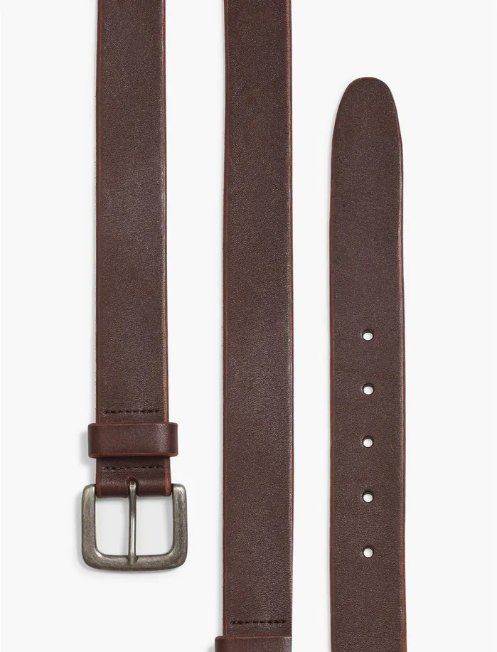 Belts Men Lucky Brand Santa Fe Leather Belt Medium Brown