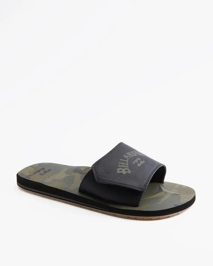 Billabong Flip Flops Men All Day Impact Print Slide Sandals Military Camo