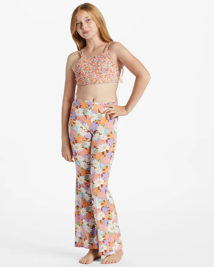 Billabong Girls039 Pants Women Tell Me Elastic Waist Flared Pants Sweet Tea