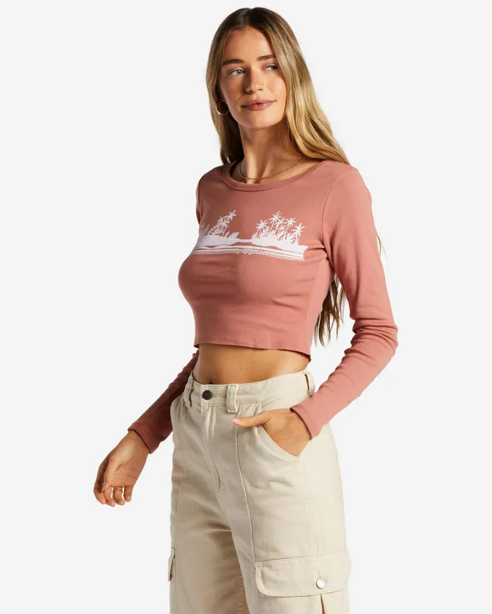 Billabong Graphic Tees and Tanks Women Fall In Line TShirt Sweet Tea Billabong Graphic Tees and Tanks Women Fall In Line TShirt Sweet Tea