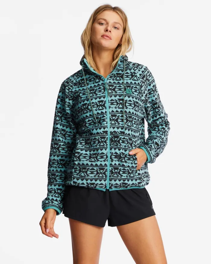 Billabong Hoodies and Fleece Women Boundary ZipUp Mock Neck Fleece Lagoon