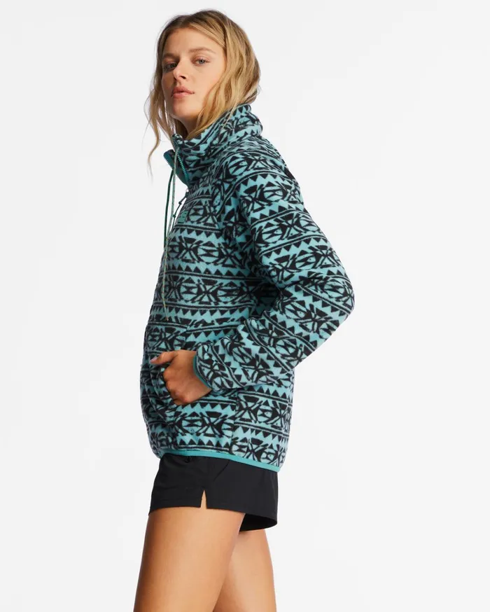 Billabong Hoodies and Fleece Women Boundary ZipUp Mock Neck Fleece Lagoon