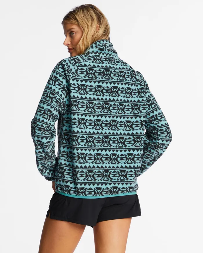 Billabong Hoodies and Fleece Women Boundary ZipUp Mock Neck Fleece Lagoon