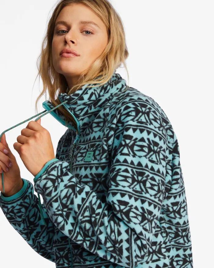 Billabong Hoodies and Fleece Women Boundary ZipUp Mock Neck Fleece Lagoon