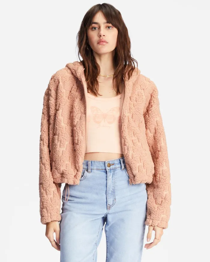 Billabong Hoodies and Fleece Women Marlowe Fleece ZipUp Hooded Jacket Nude Mood Billabong Hoodies and Fleece Women Marlowe Fleece ZipUp Hooded Jacket Nude Mood