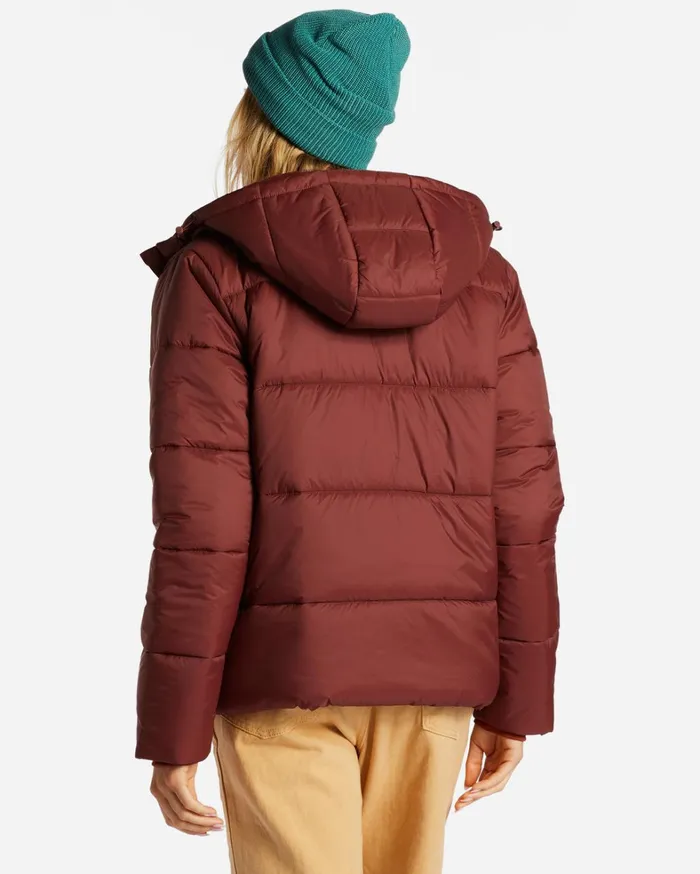 Billabong Jackets Women Transport Puffer Jacket Rosewood Billabong Jackets Women Transport Puffer Jacket Rosewood