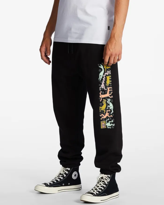 Billabong Jeans and Pants Men Keith Haring Jam Joggers Black