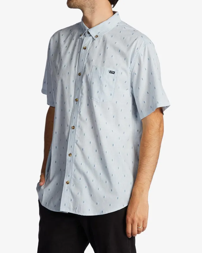 Billabong Shirts Men All Day Jacquard Short Sleeve Shirt Blue Haze Billabong Shirts Men All Day Jacquard Short Sleeve Shirt Blue Haze