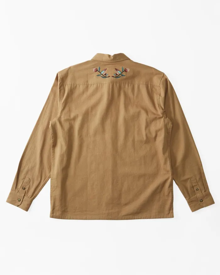Billabong Shirts Men Zeledon Solid Flannel Long Sleeve Shirt Gravel Billabong Shirts Men Zeledon Solid Flannel Long Sleeve Shirt Gravel