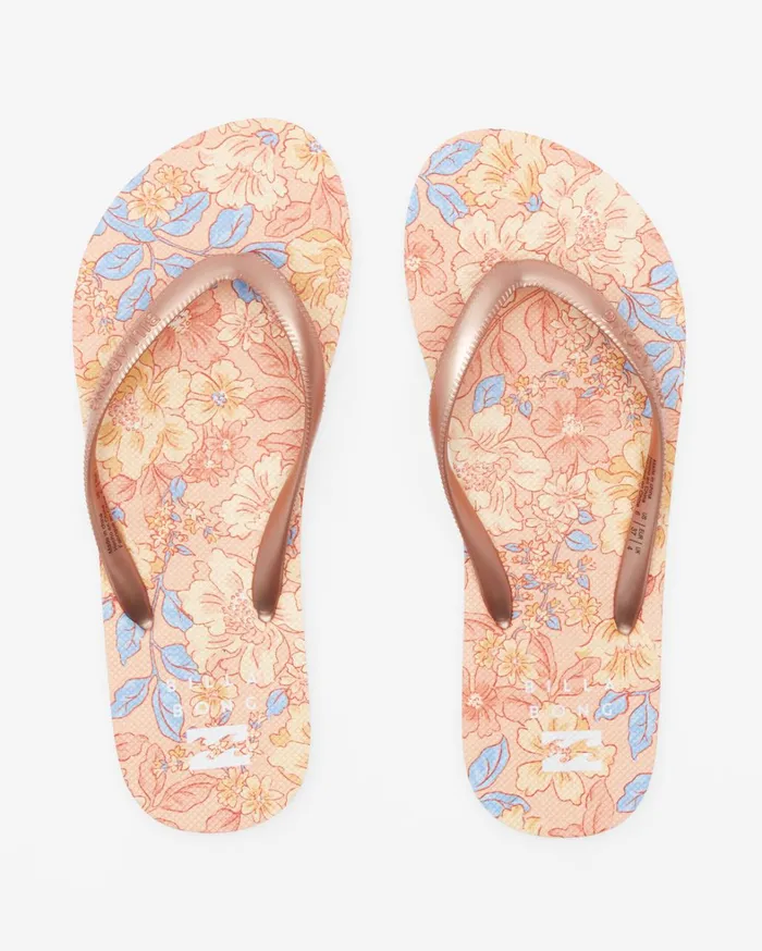 Billabong Shoes Women Dama Rubber Flip Flop Sandals Light Melon