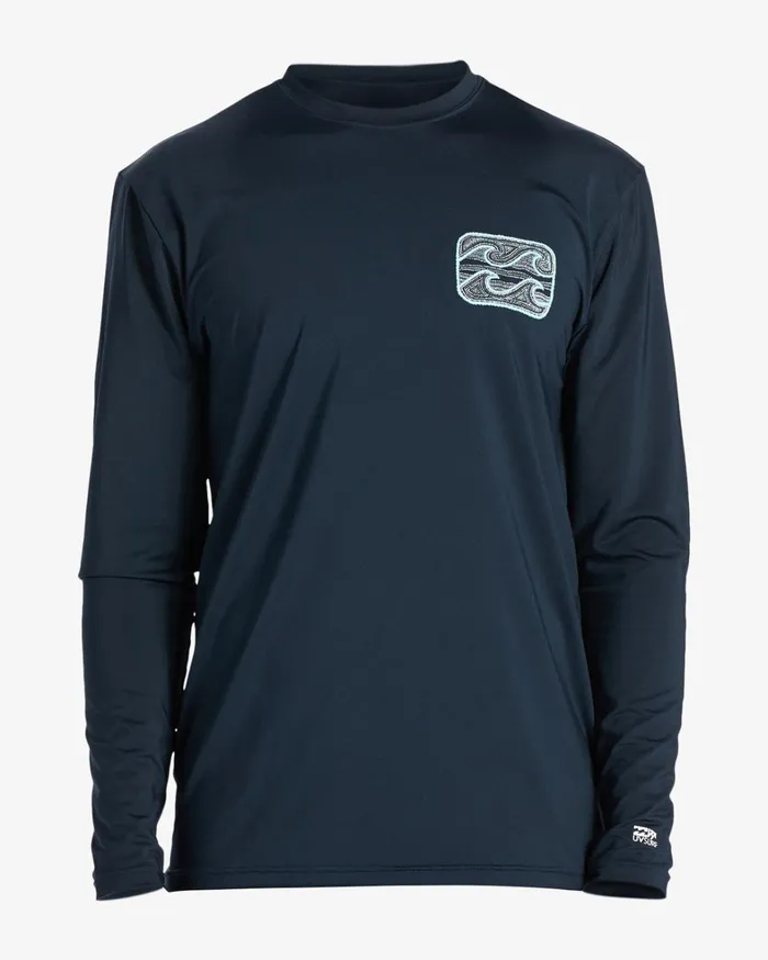 Billabong Shorts Men Crayon Wave Long Sleeve UPF 50 Surf TShirt Navy Billabong Shorts Men Crayon Wave Long Sleeve UPF 50 Surf TShirt Navy