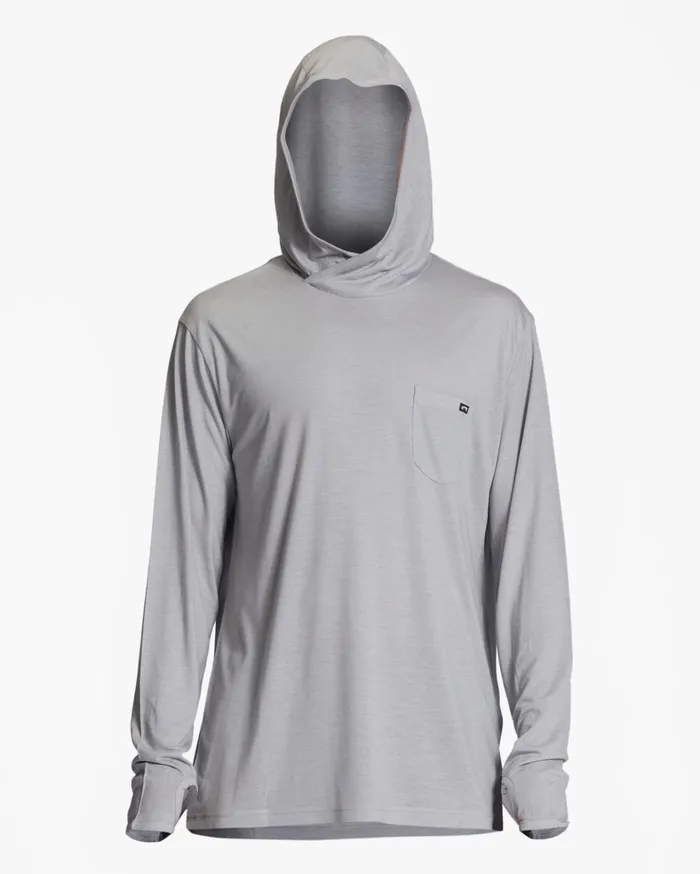 Billabong TShirts Men Eclipse Hooded Long Sleeve Surf TShirt Alloy