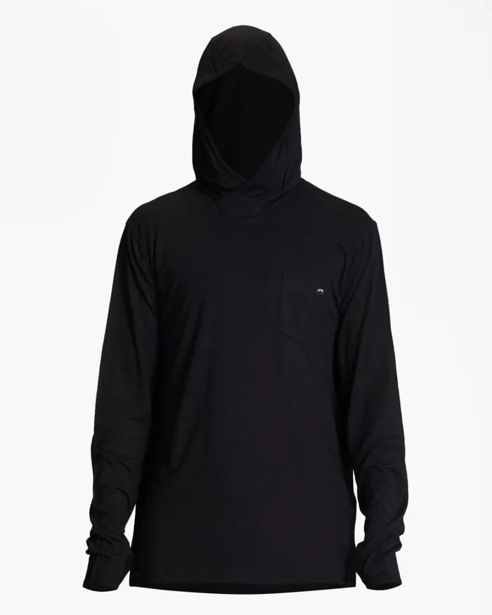Billabong TShirts Men Eclipse Hooded Long Sleeve Surf TShirt Black