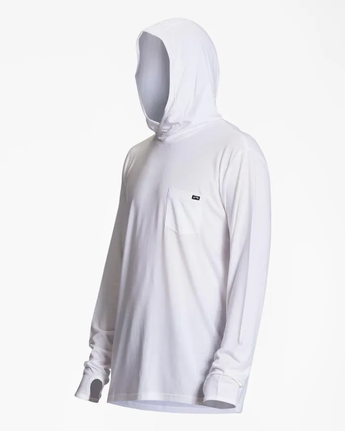 Billabong TShirts Men Eclipse Hooded Long Sleeve Surf TShirt White Billabong TShirts Men Eclipse Hooded Long Sleeve Surf TShirt White