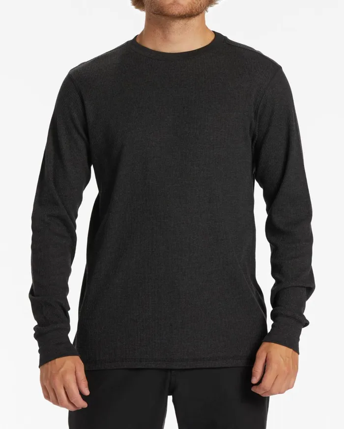 Billabong TShirts Men Essential Long Sleeve Thermal Top Black Heather