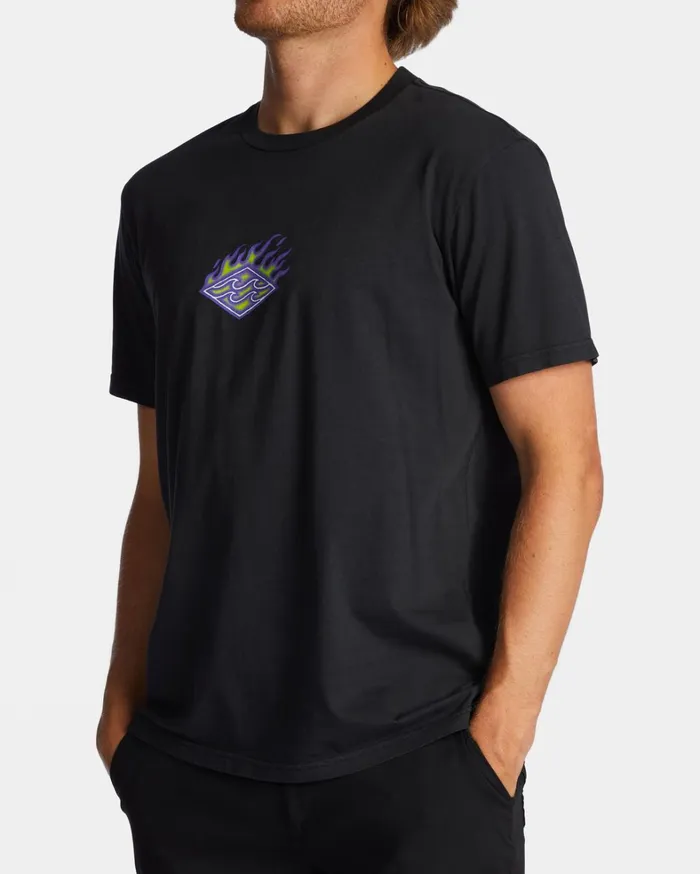 Billabong TShirts Men Theme Diamond TShirt Washed Black Billabong TShirts Men Theme Diamond TShirt Washed Black