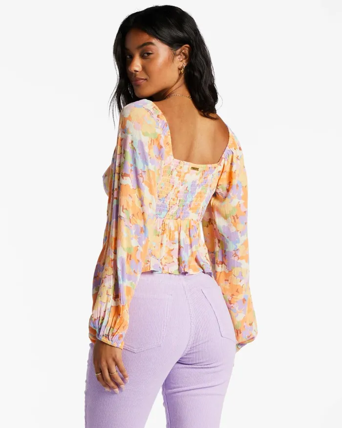 Billabong Tops Women Your Fav Crop Top White Multi Billabong Tops Women Your Fav Crop Top White Multi