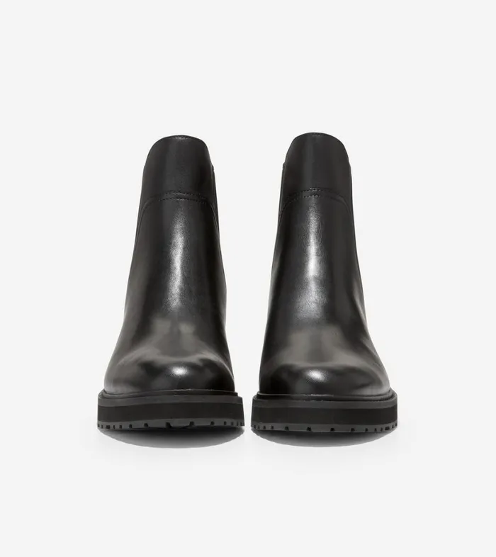 Boots And Booties Women Cole Haan Greenwich Bootie Black Leather Boots And Booties Women Cole Haan Greenwich Bootie Black Leather
