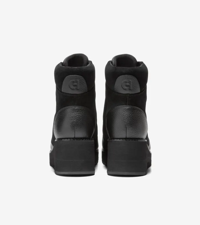 Boots And Booties Women Cole Haan ZERGRAND City Wedge Hiker Boots Black