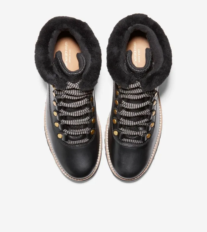 Boots And Booties Women Cole Haan ZERGRAND Explore Hiker Boot Black Leather Boots And Booties Women Cole Haan ZERGRAND Explore Hiker Boot Black Leather