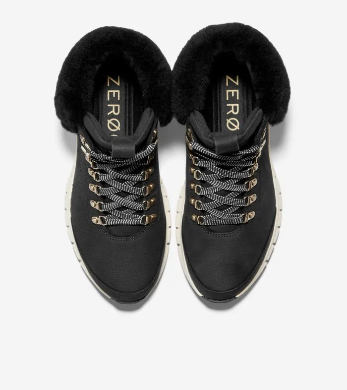 Boots And Booties Women Cole Haan ZERGRAND Field Hiking Boots Black Nubuckshearling Boots And Booties Women Cole Haan ZERGRAND Field Hiking Boots Black Nubuckshearling