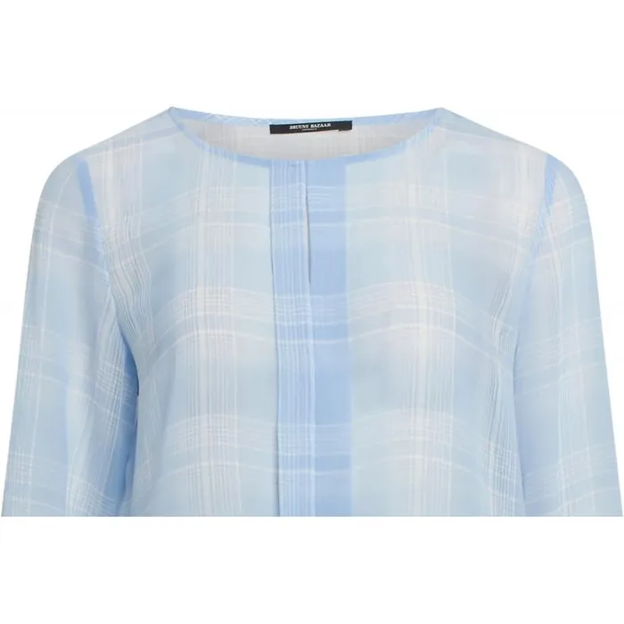 Bruuns Bazaar Shirts Womens Avia Justina Shirt Blue White Check Bruuns Bazaar Shirts Womens Avia Justina Shirt Blue White Check