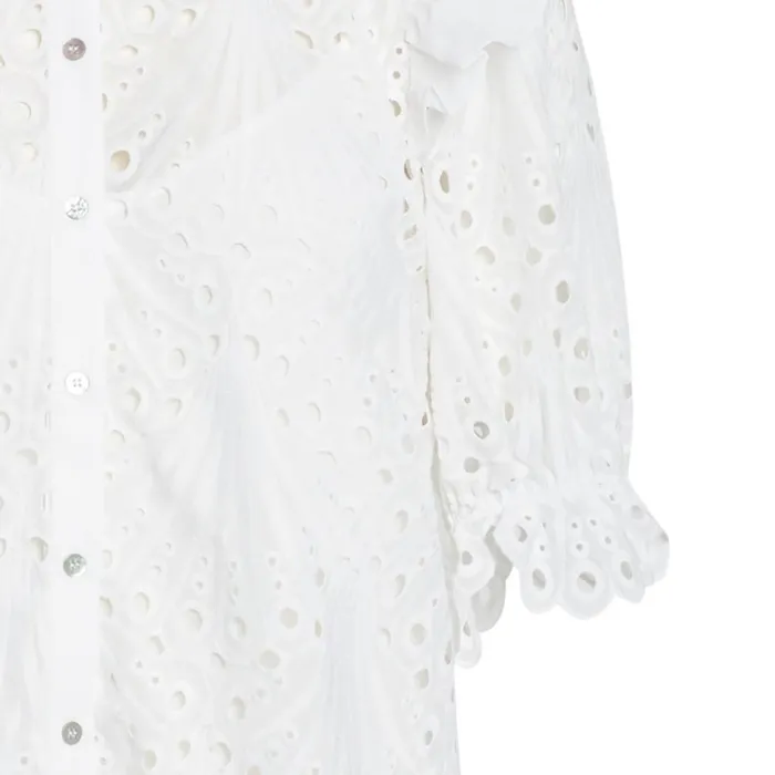 Bruuns Bazaar Shirts Womens Peacock Carola Shirt White Bruuns Bazaar Shirts Womens Peacock Carola Shirt White