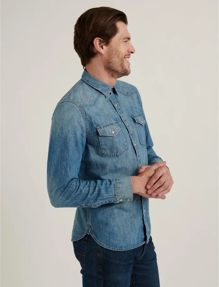 ButtonDowns Men Lucky Brand Denim Western Shirt Bunk