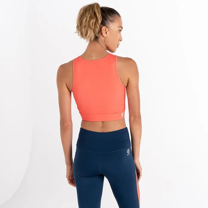 Dare 2b Gym Tops Move High Neck Sports Bra Neon Peach 8211 Women