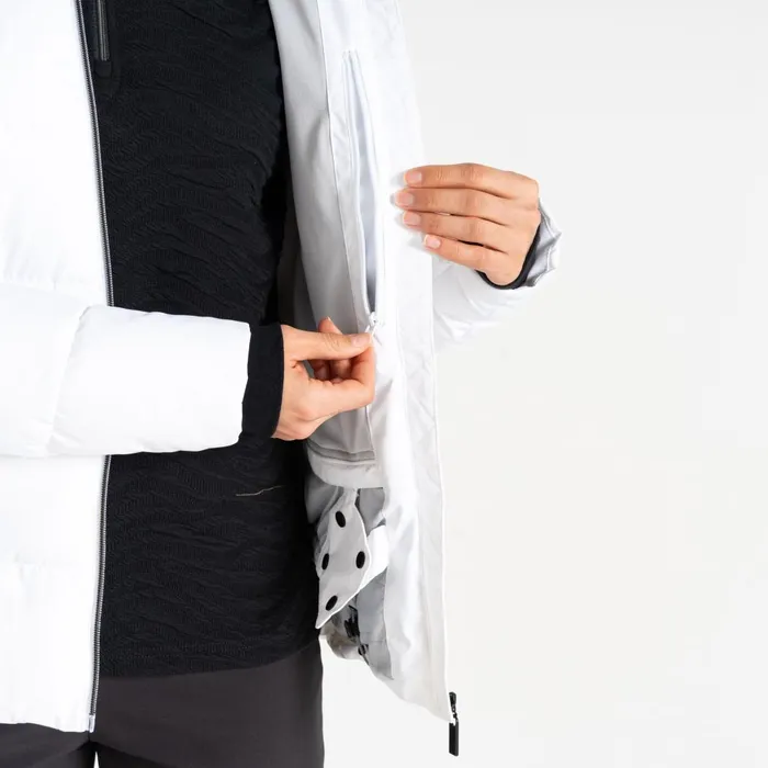 Dare 2b Insulated Jackets Glamourize V Baffled Ski Jacket White 8211 Women