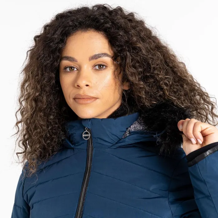 Dare 2b Insulated Jackets Striking III Mid Length Padded Jacket Moonlight Denim 8211 Women