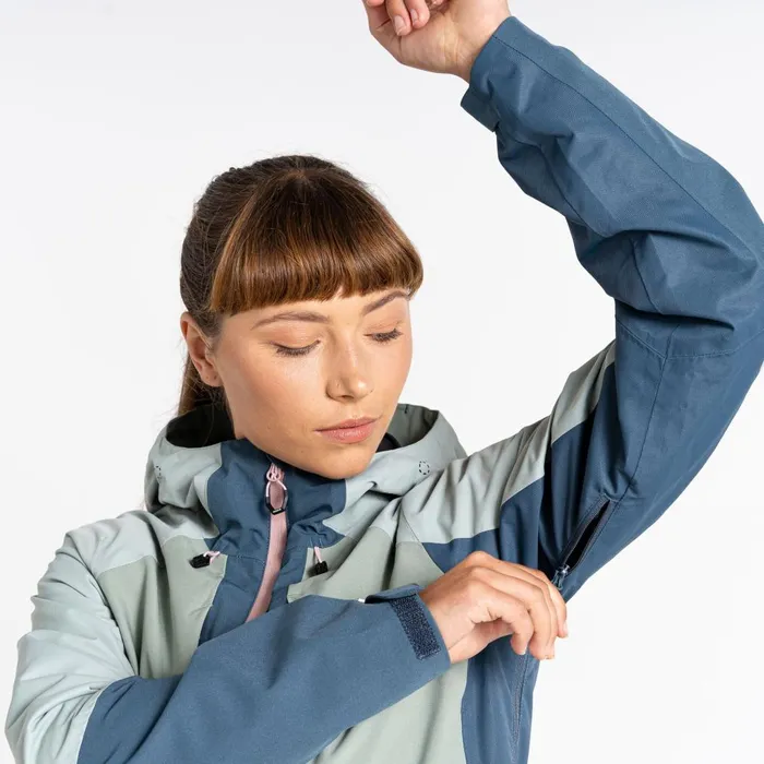 Dare 2b Waterproof Jackets Assuring Waterproof Jacket Lilypad Green Orion Grey 8211 Women