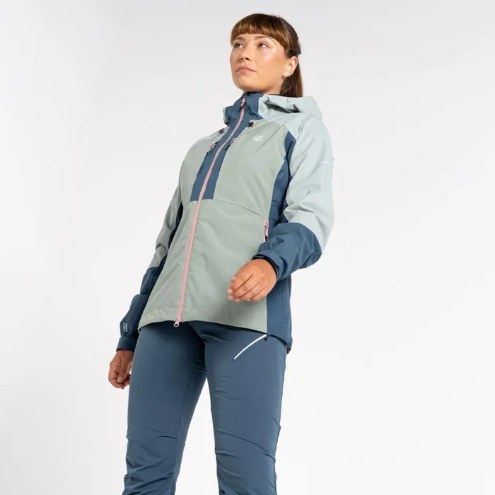 Dare 2b Waterproof Jackets Assuring Waterproof Jacket Lilypad Green Orion Grey 8211 Women