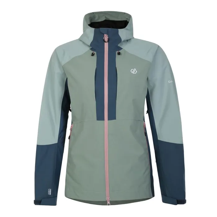 Dare 2b Waterproof Jackets Assuring Waterproof Jacket Lilypad Green Orion Grey 8211 Women