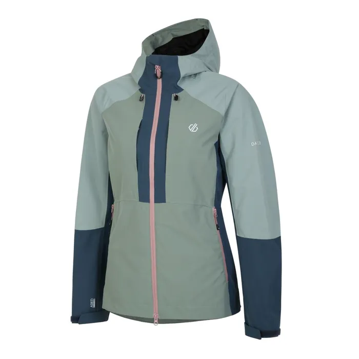 Dare 2b Waterproof Jackets Assuring Waterproof Jacket Lilypad Green Orion Grey 8211 Women