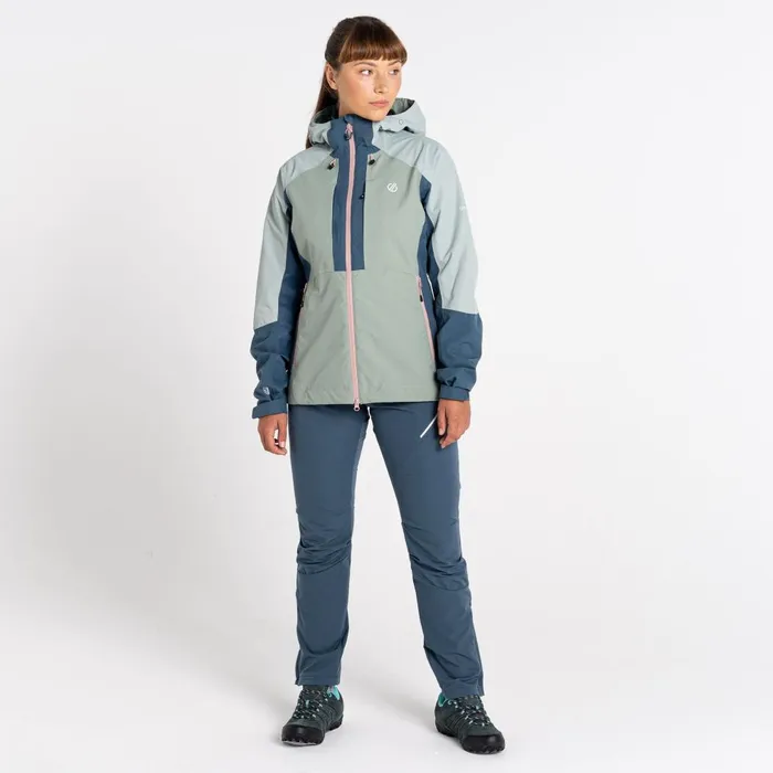 Dare 2b Waterproof Jackets Assuring Waterproof Jacket Lilypad Green Orion Grey 8211 Women