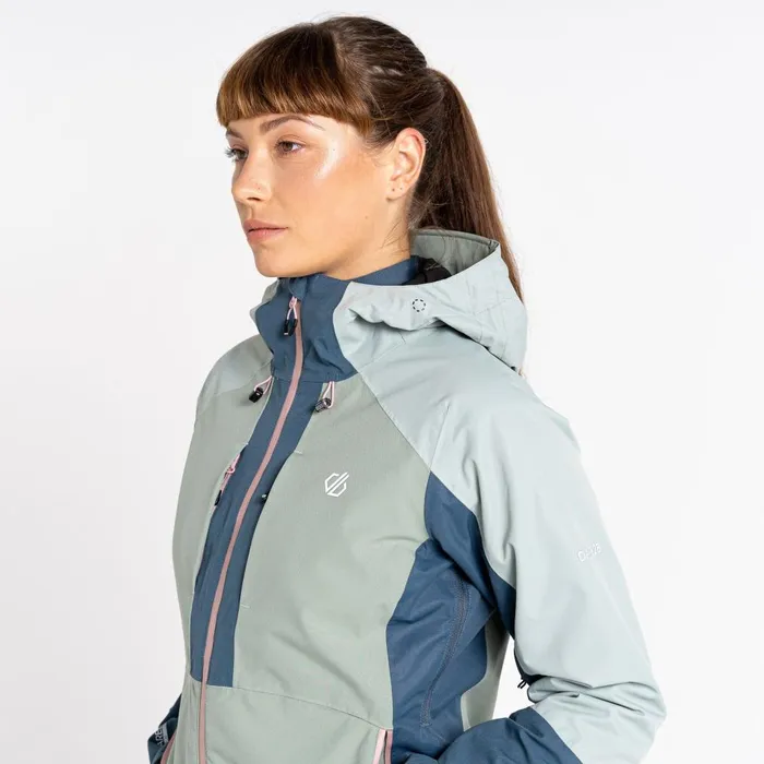 Dare 2b Waterproof Jackets Assuring Waterproof Jacket Lilypad Green Orion Grey 8211 Women