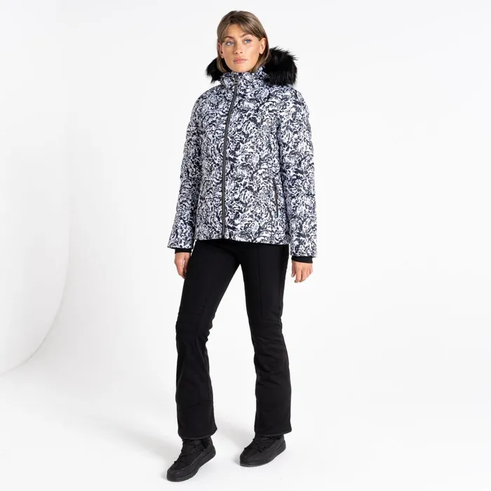 Dare 2b Waterproof Jackets Glamorize III Padded Ski Jacket Black White Leopard Print 8211 Women