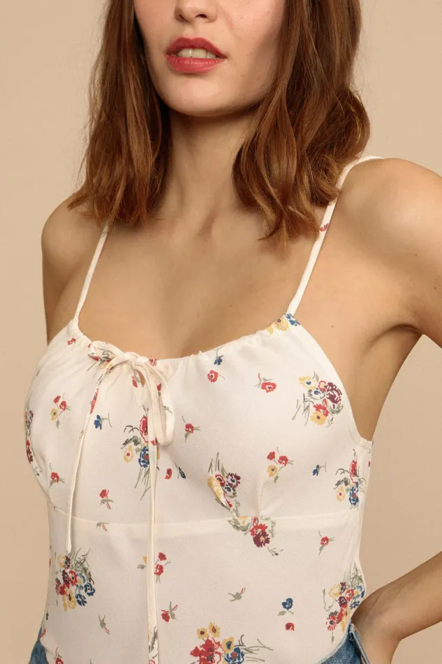 DARIUS Top Ecru Bouquet Du Sud Women Rouje Tshirts and Tank Tops