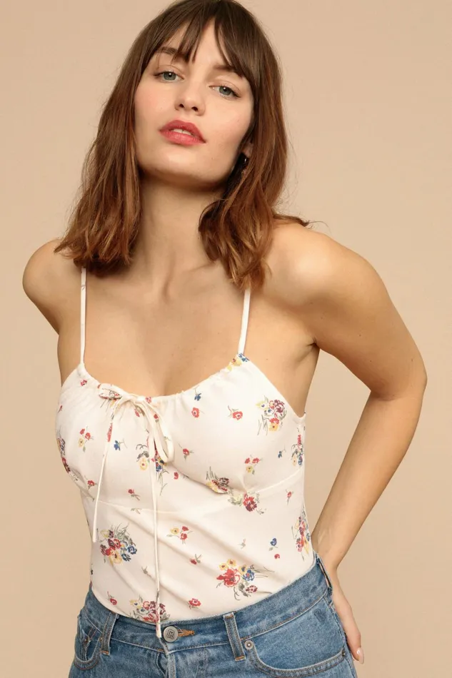 DARIUS Top Ecru Bouquet Du Sud Women Rouje Tshirts and Tank Tops