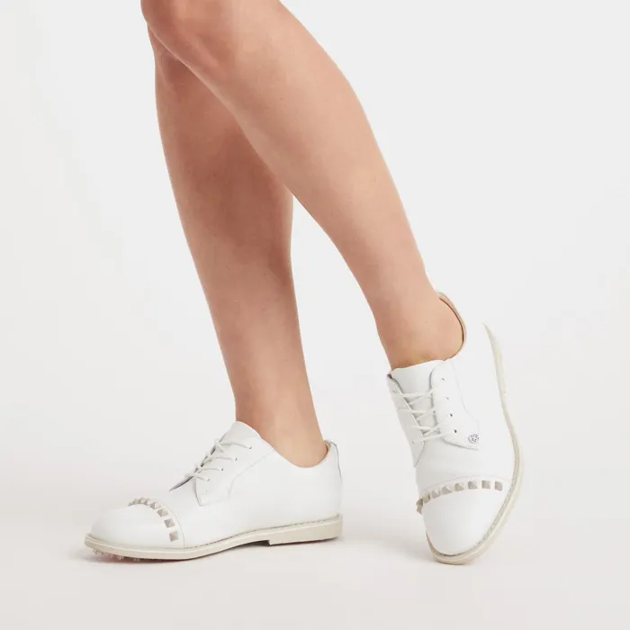 Gallivanter Leather Stud Cap Toe Golf Shoe Stone Women GFORE Golf Shoes