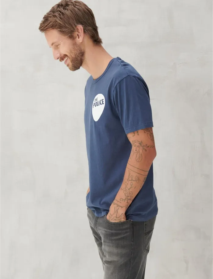 Graphic Tees Men Lucky Brand The Police Pick Tee American Navy