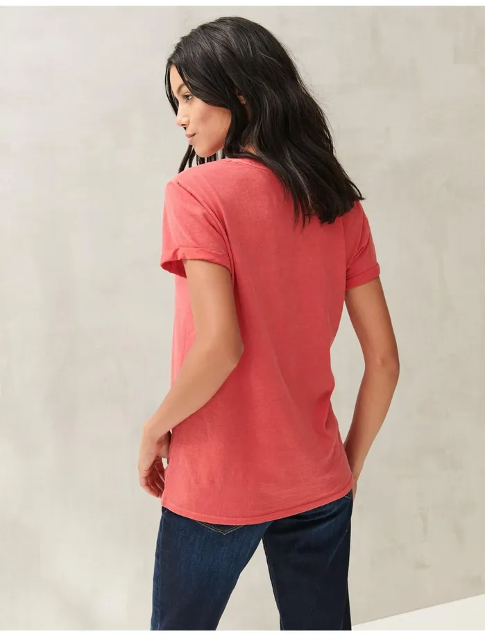 Graphic Tees Women Lucky Brand Coca Cola Logo Tee Ribbon Red 191663 Tcx