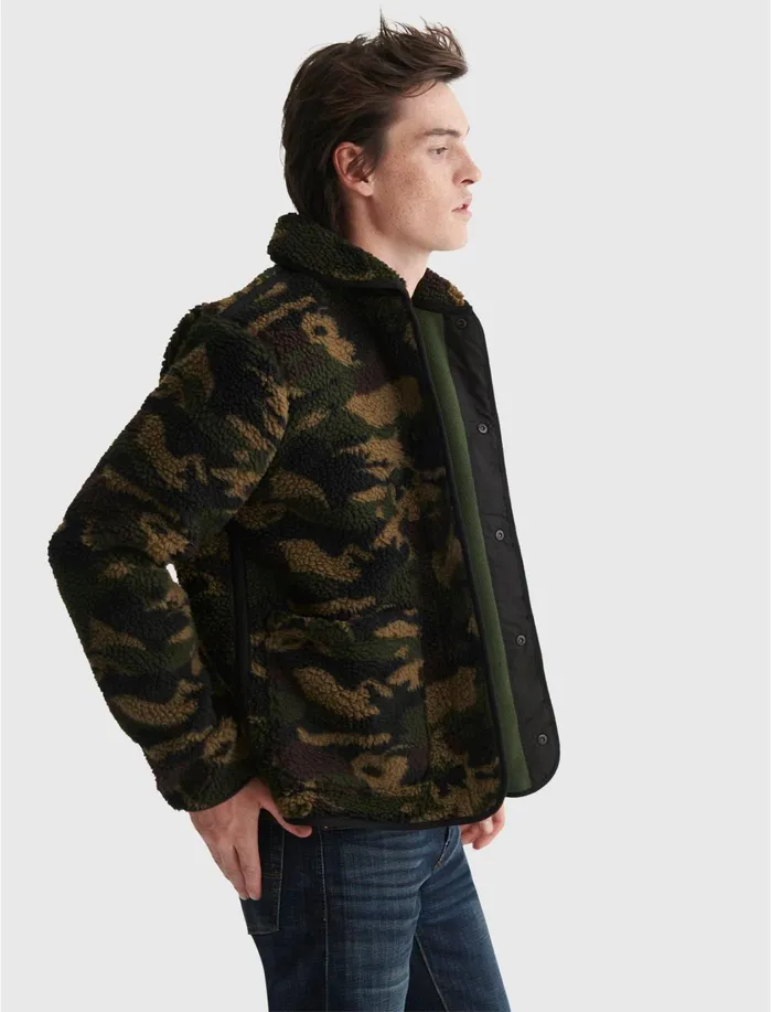 Jackets and Outerwear Men Lucky Brand Sherpa Jacket Camo army Colors