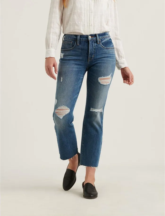 Jeans Women Lucky Brand Mid Rise Ava Mini Boot Jean Progress Dest Ct