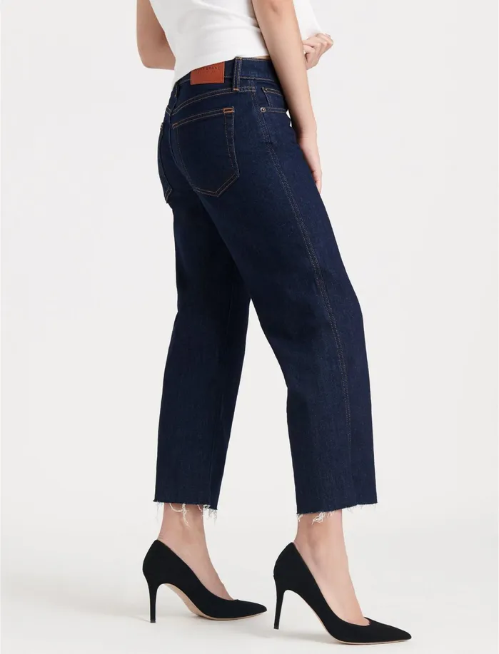 Jeans Women Lucky Brand Mid Rise Crop Wide Leg Jean Rinse Ct