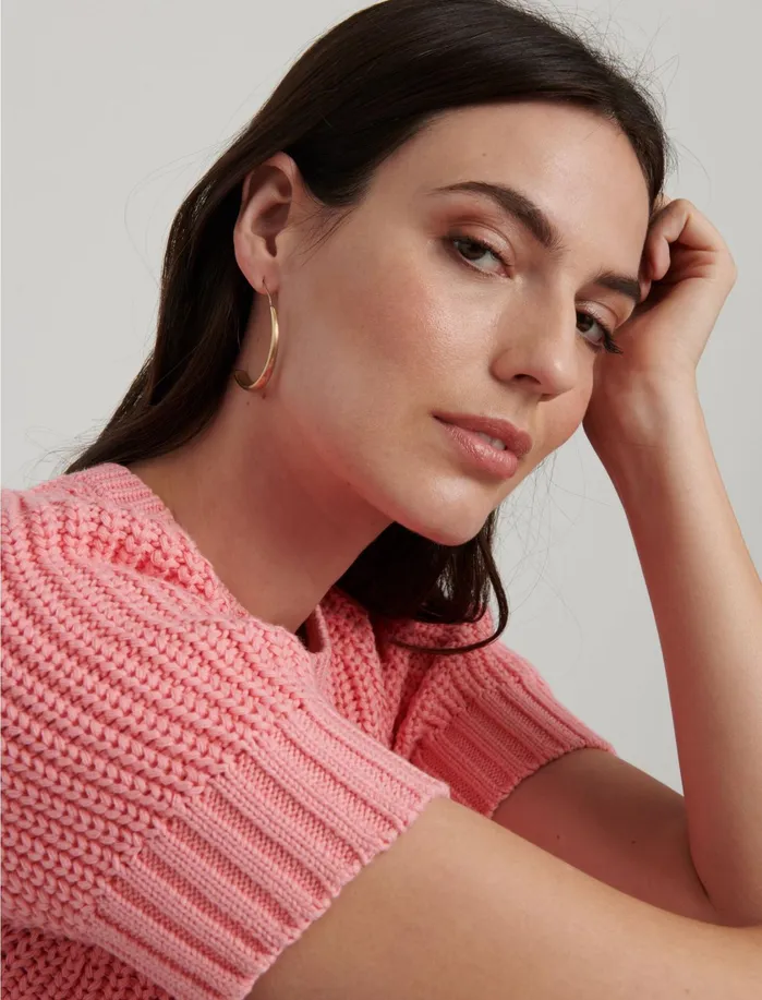 Jewelry Women Lucky Brand Brushed Gold Modern Hoop Earrings Gold